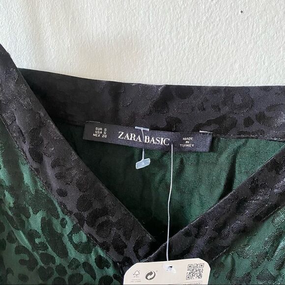 NWT Zara Jacquard Satin Animal Print Camisole - Picture 4 of 6